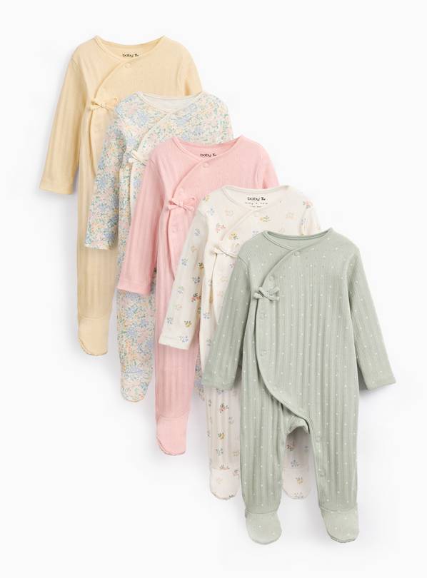 Floral Wrap Sleepsuits 5 Pack 6-9 months